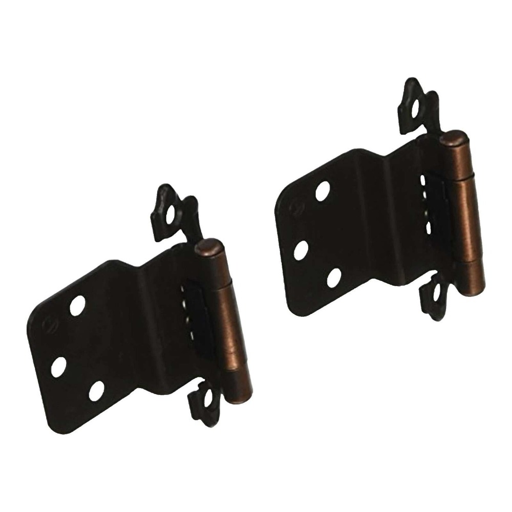 2 Pc. Antique Copper Self-Closing Face Mount Hinge with 3/8in 10mm Inset BPR73